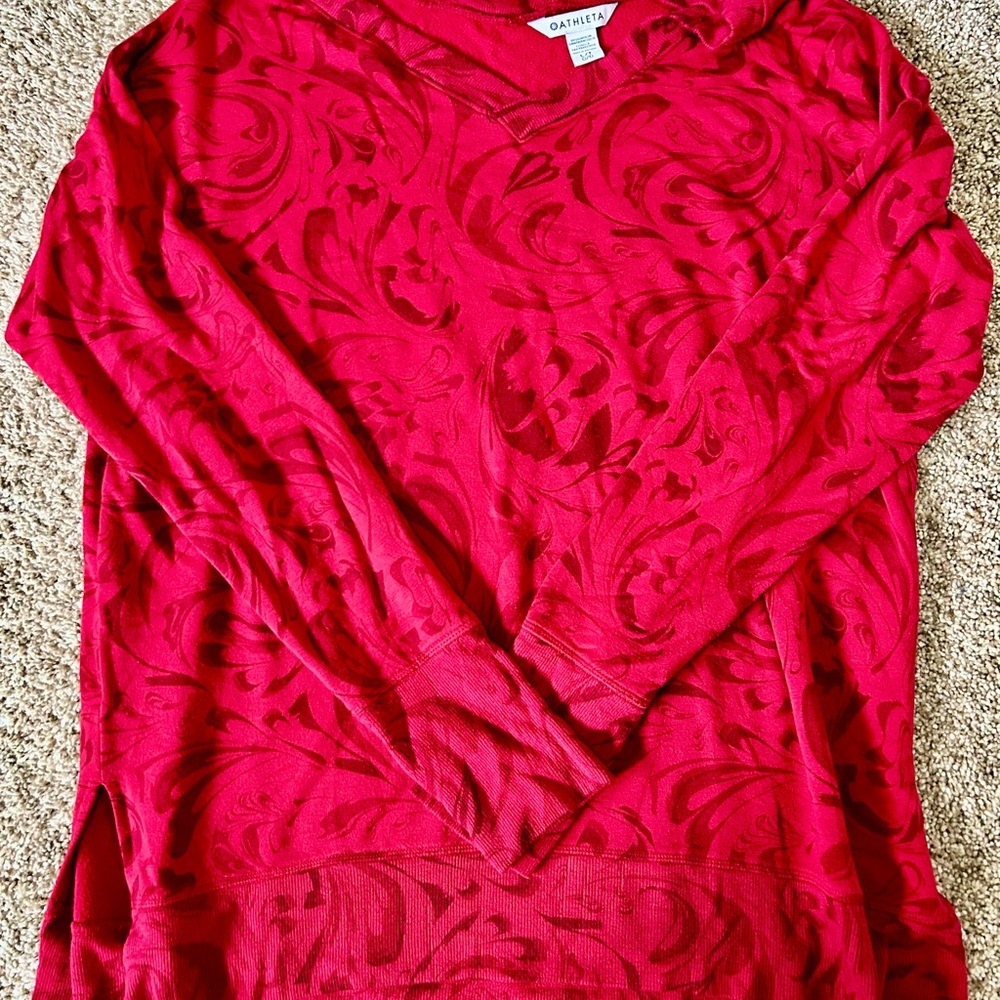 Athleta Red V-Neck Sweater